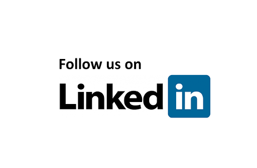 LinkedIn Icon saying “Follow Us”